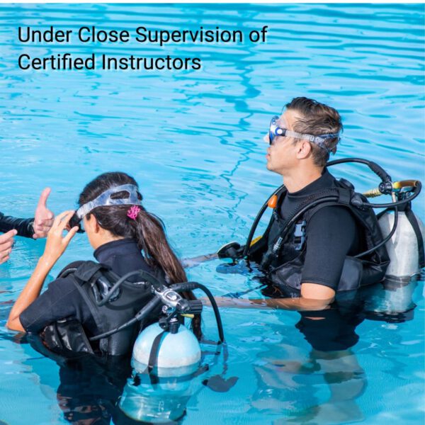 image of divers in pool