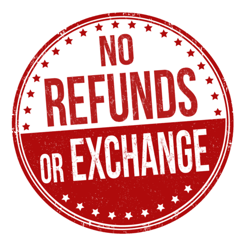 No refund or exchange image